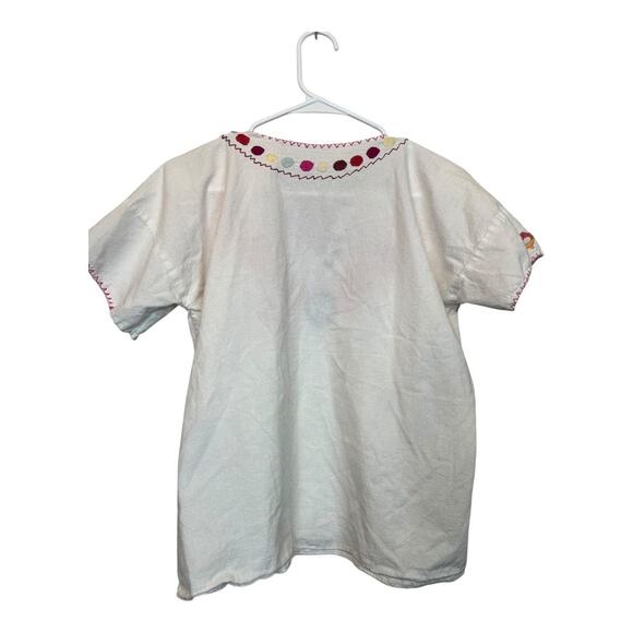 Embroidered Floral Boho Blouse Shirt Top Cottage Indie Fairy Festival Hippie - Picture 6 of 6